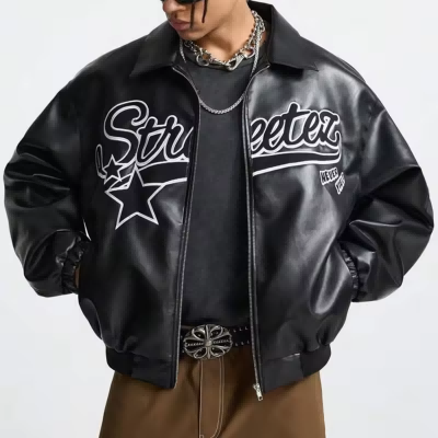 custom leather jacket biker faux suede leather jacket — jacket-leather-31