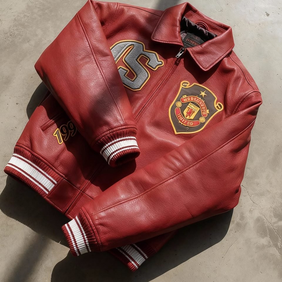 custom varsity letterman jacket wool body leather sleeves chenille — jacket-varsity-22