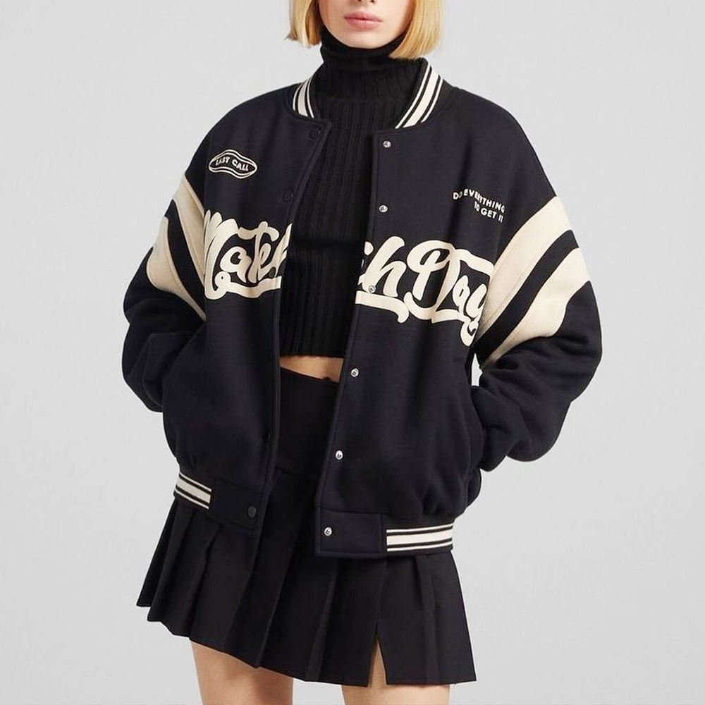 custom varsity letterman jacket wool body leather sleeves chenille — jacket-varsity-5