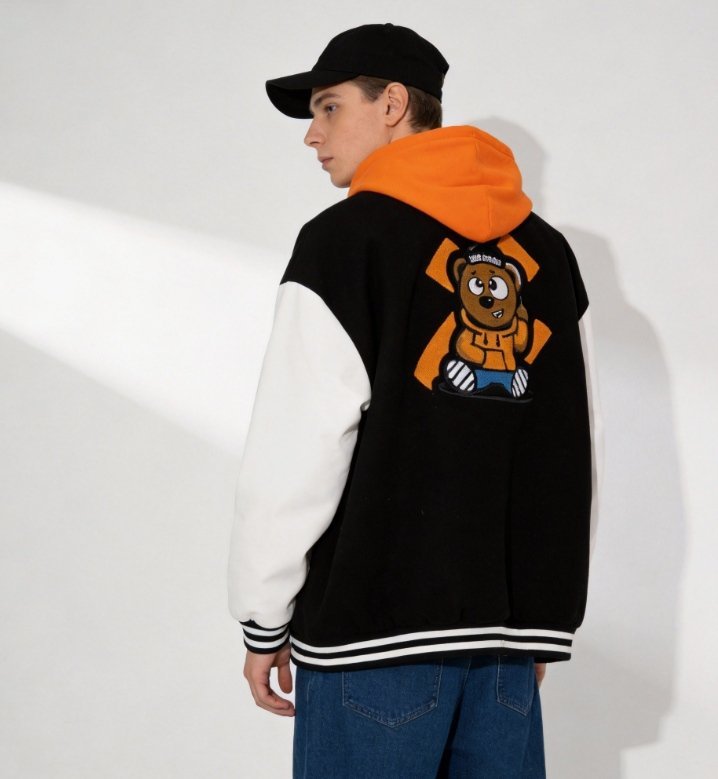 custom varsity letterman jacket wool body leather sleeves chenille — jacket-varsity-6