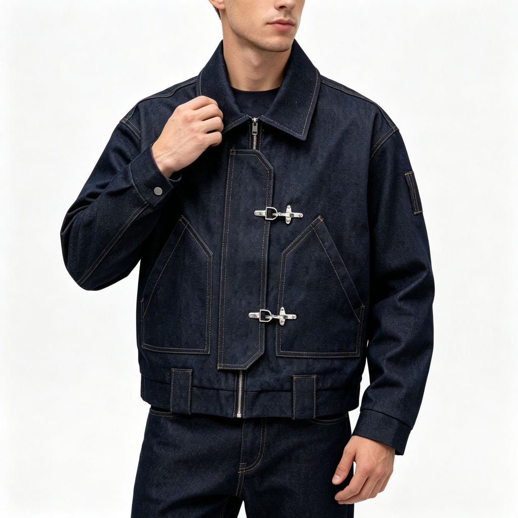 denim jacket custom oversized distressed sherpa lined denim — jacket-denim-15