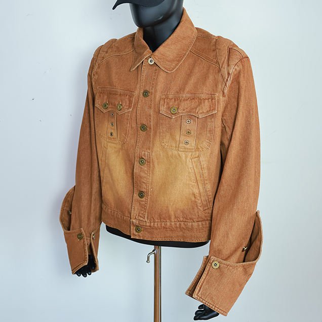 denim jacket custom oversized distressed sherpa lined denim — jacket-denim-5