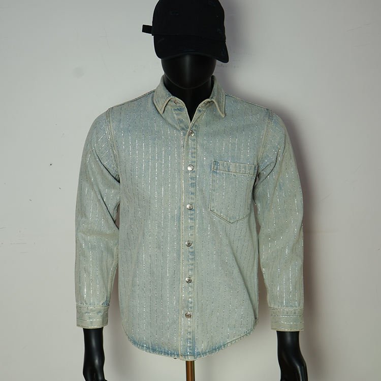 denim jacket custom oversized distressed sherpa lined denim — jacket-denim-6
