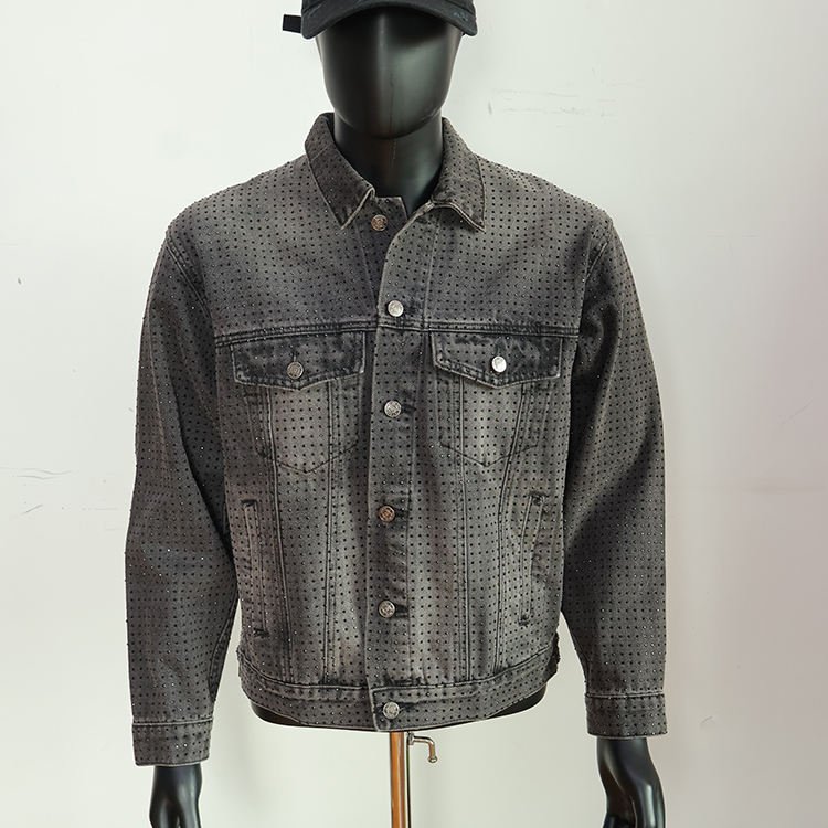 denim jacket custom oversized distressed sherpa lined denim — jacket-denim-7
