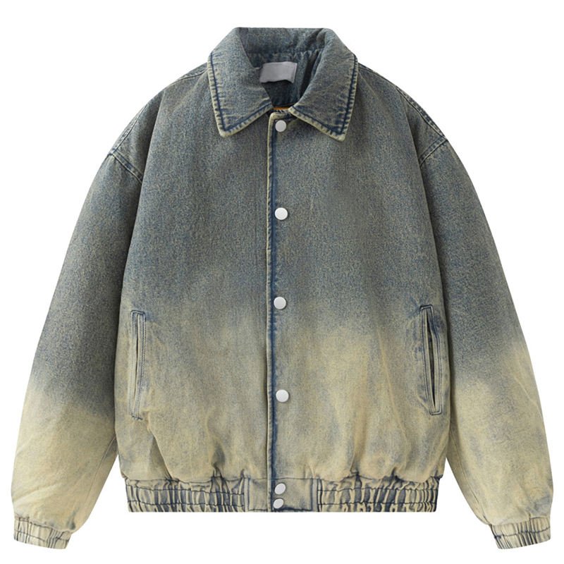 denim jacket custom oversized distressed sherpa lined denim — jacket-denim-8