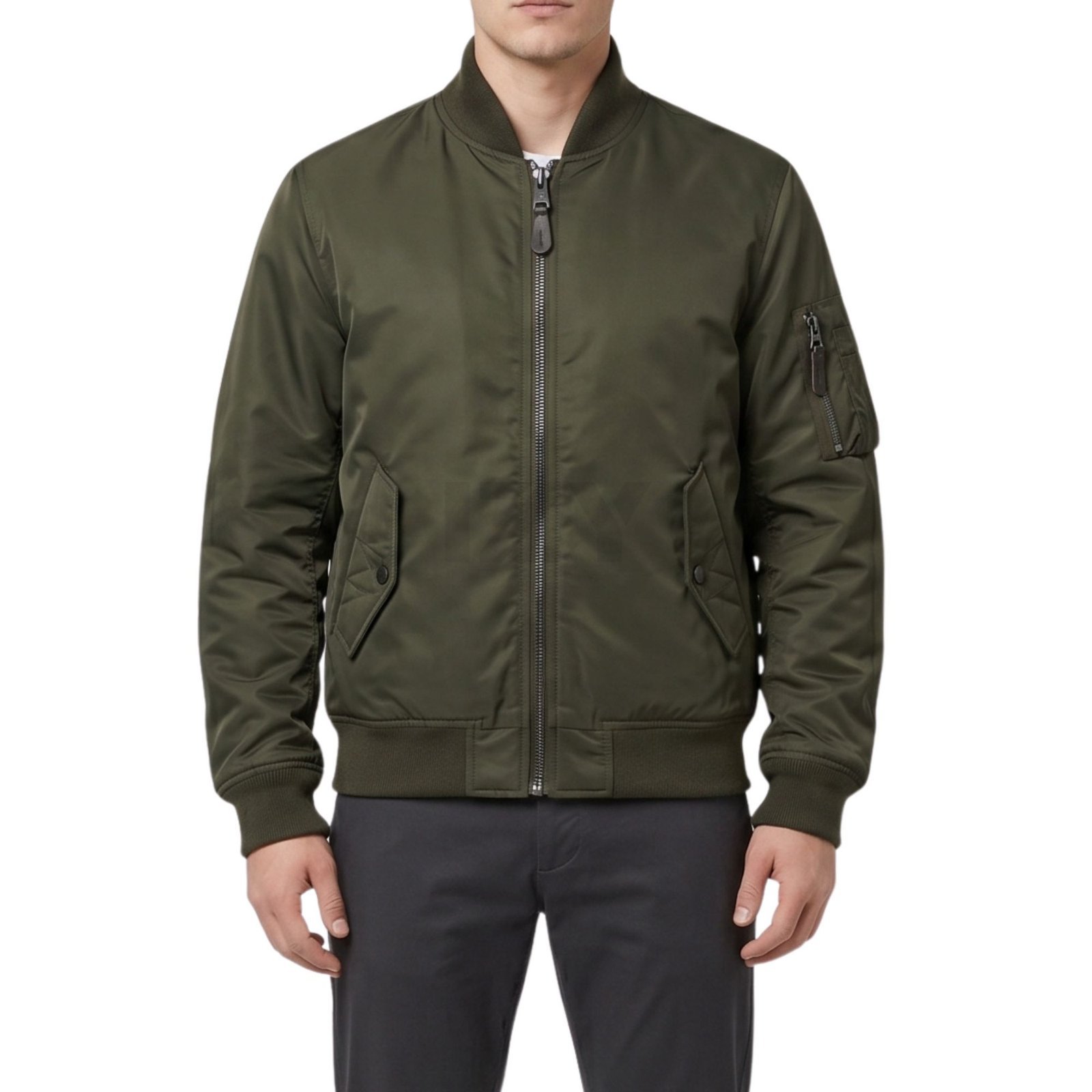 Recycled Down Jacket Manufacturer — Low MOQ, Fast Samples 44 bomber jacket custom ma-1 satin nylon flight jacket — jacket-bomber-6