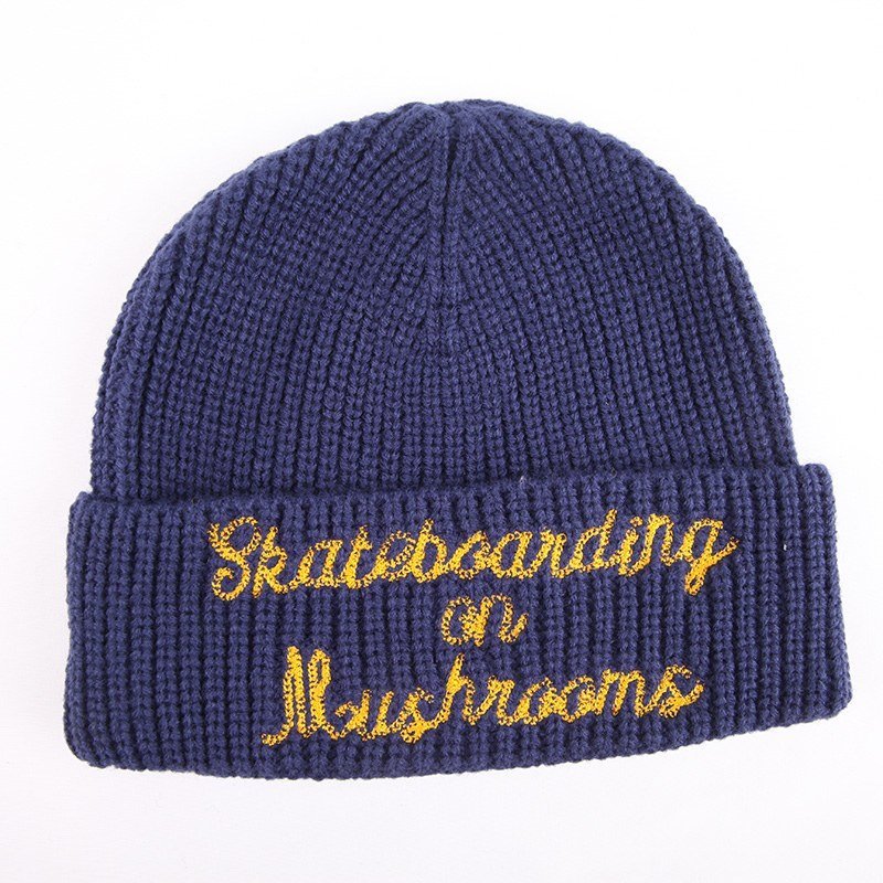 custom beanie knit hat cuffed pom winter beanie — headwear-beanie-13