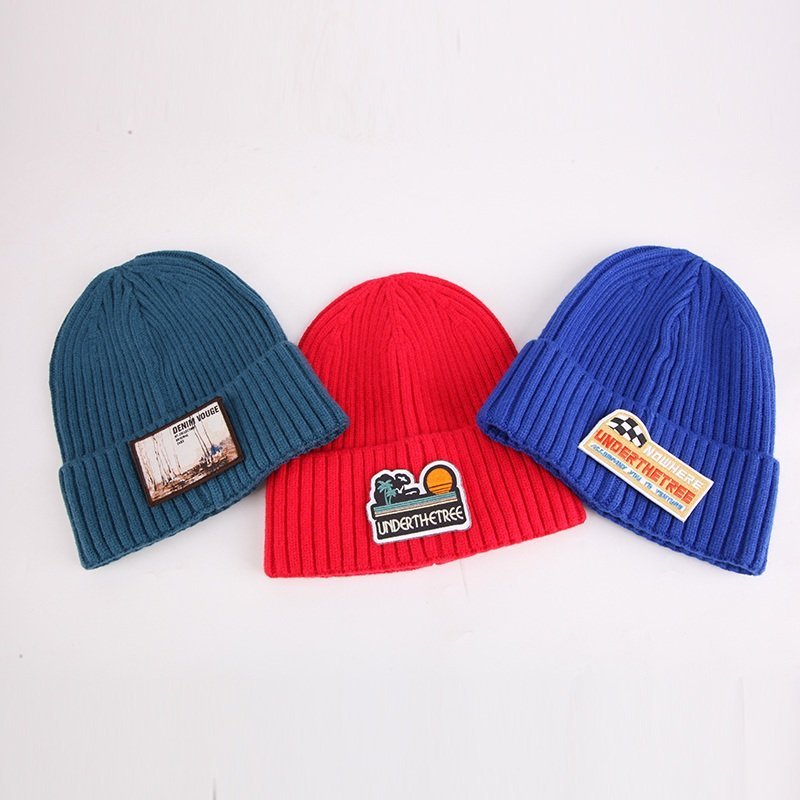 custom beanie knit hat cuffed pom winter beanie — headwear-beanie-15