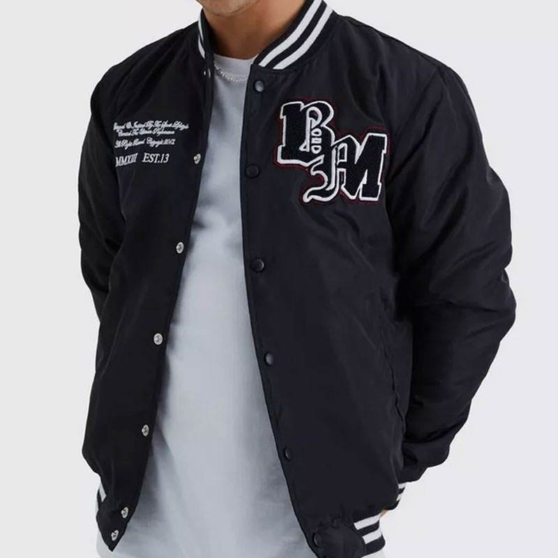 custom varsity letterman jacket wool body leather sleeves chenille — jacket-varsity-16