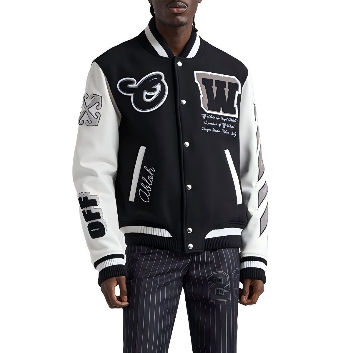custom varsity letterman jacket wool body leather sleeves chenille — jacket-varsity-17